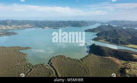 Vue aérienne du paysage autour de Paihia, Nouvelle-Zélande, île du Nord Banque D'Images