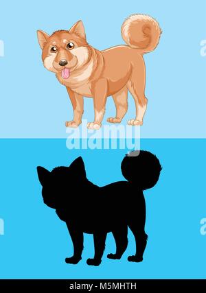 Shiba Inu chien sur écran bleu d'illustration Illustration de Vecteur
