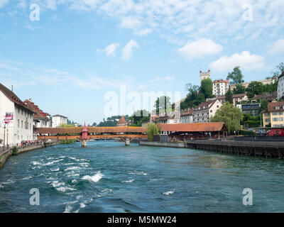 Reuss et Spreuerbrucke Banque D'Images