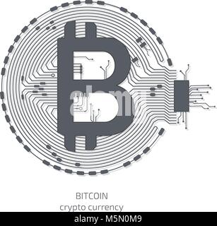 L'icône de Bitcoin, vector signe, symbole, logo de monnaie de paiement Illustration de Vecteur