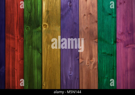 Lattes de bois multicolore texture background, close-up Banque D'Images