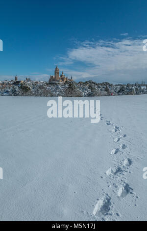 La neige en Segovia Espagne Banque D'Images