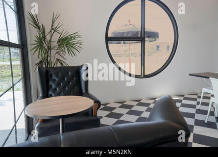 Ensemble de meubles dans un café branché, stock photo Banque D'Images