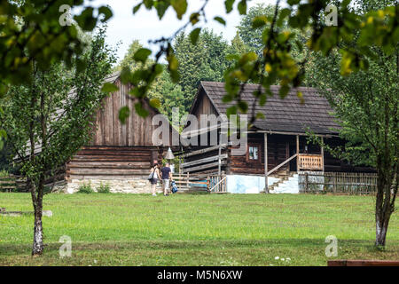 Stara Lubovna, la Slovaquie. 10 août 2015. Musée en plein air dans la région de Stara Lubovna. Exposition naturelle ethnographique. Banque D'Images