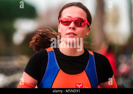 Duathlon, sport, compétition, Pineda de Mar, Catalogne Banque D'Images