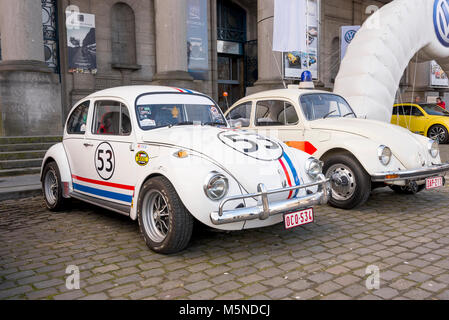 Bruxelles, Belgique - le 16 février : un cheik veut acheter le président de l'Uruguay VW Coccinelle pour 1 millions de dollars. VW Beetle Old Fashion Style Herbie à Bruxelles Banque D'Images