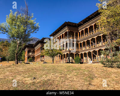 Paro, Bhoutan. Zhiwa Ling Hôtel. Banque D'Images