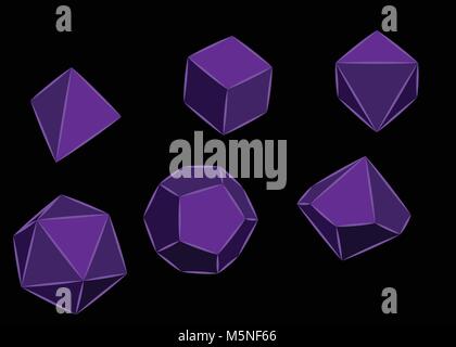 RPG Jeu de dés pour D&D et d'autres jeux de rôle ou jeux de société- d4, D6, D8, d10, d12, D20 Illustration de Vecteur