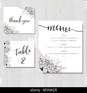 Modèle d'invitation de mariage, mariage, fleurs, illustration à la main Illustration de Vecteur