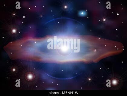 La naissance d'une supernova. Explosion de supernova. Mort de l'étoile. Galaxie brillante avec des étoiles et un trou noir - Vector Illustration Illustration de Vecteur