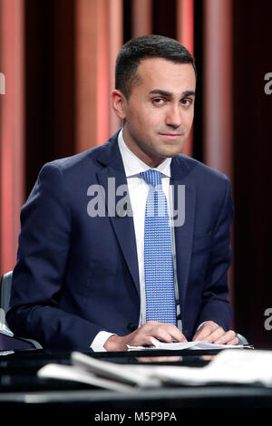 Luigi Di Maio Roma 25/02/2018. Trasmissione plat 'Mezz'Ora dans piu' Rome 25 février 2018. Talk Show "ezz'Ora dans piu'. Foto Samantha Insidefoto Zucchi Banque D'Images