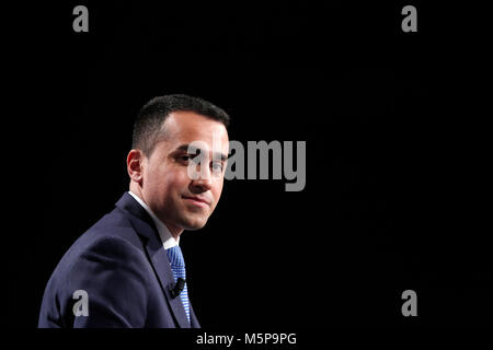 Luigi Di Maio Roma 25/02/2018. Trasmissione plat 'Mezz'Ora dans piu' Rome 25 février 2018. Talk Show "ezz'Ora dans piu'. Foto Samantha Insidefoto Zucchi Banque D'Images