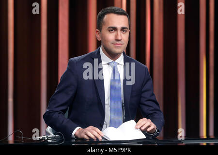 Luigi Di Maio Roma 25/02/2018. Trasmissione plat 'Mezz'Ora dans piu' Rome 25 février 2018. Talk Show "ezz'Ora dans piu'. Foto Samantha Insidefoto Zucchi Banque D'Images