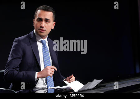 Luigi Di Maio Roma 25/02/2018. Trasmissione plat 'Mezz'Ora dans piu' Rome 25 février 2018. Talk Show "ezz'Ora dans piu'. Foto Samantha Insidefoto Zucchi Banque D'Images