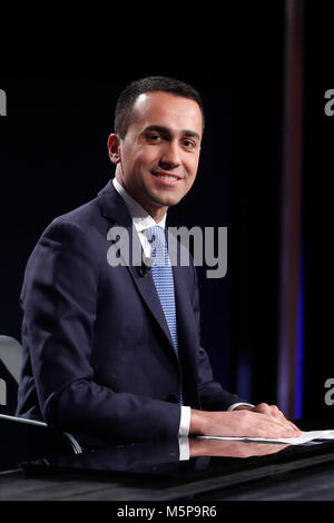 Luigi Di Maio Roma 25/02/2018. Trasmissione plat 'Mezz'Ora dans piu' Rome 25 février 2018. Talk Show "ezz'Ora dans piu'. Foto Samantha Insidefoto Zucchi Banque D'Images