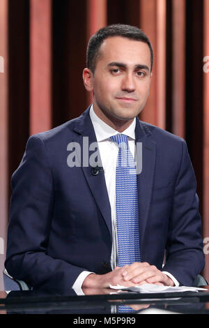 Luigi Di Maio Roma 25/02/2018. Trasmissione plat 'Mezz'Ora dans piu' Rome 25 février 2018. Talk Show "ezz'Ora dans piu'. Foto Samantha Insidefoto Zucchi Banque D'Images