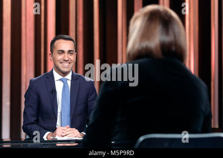 Luigi Di Maio Roma 25/02/2018. Trasmissione plat 'Mezz'Ora dans piu' Rome 25 février 2018. Talk Show "ezz'Ora dans piu'. Foto Samantha Insidefoto Zucchi Banque D'Images