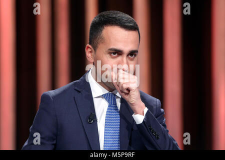 Luigi Di Maio Roma 25/02/2018. Trasmissione plat 'Mezz'Ora dans piu' Rome 25 février 2018. Talk Show "ezz'Ora dans piu'. Foto Samantha Insidefoto Zucchi Banque D'Images