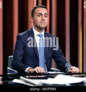 Luigi Di Maio Roma 25/02/2018. Trasmissione plat 'Mezz'Ora dans piu' Rome 25 février 2018. Talk Show "ezz'Ora dans piu'. Foto Samantha Insidefoto Zucchi Banque D'Images