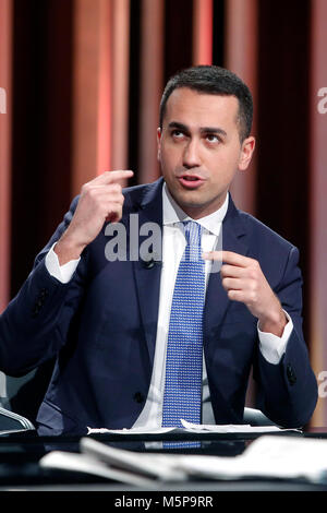 Luigi Di Maio Roma 25/02/2018. Trasmissione plat 'Mezz'Ora dans piu' Rome 25 février 2018. Talk Show "ezz'Ora dans piu'. Foto Samantha Insidefoto Zucchi Banque D'Images