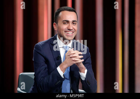 Luigi Di Maio Roma 25/02/2018. Trasmissione plat 'Mezz'Ora dans piu' Rome 25 février 2018. Talk Show "ezz'Ora dans piu'. Foto Samantha Insidefoto Zucchi Banque D'Images