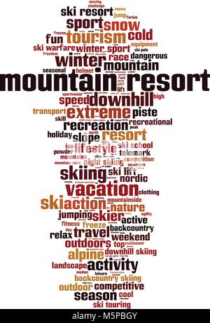 Mountain Resort mot concept cloud. Vector illustration Illustration de Vecteur