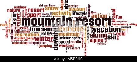 Mountain Resort mot concept cloud. Vector illustration Illustration de Vecteur