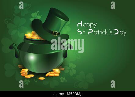 Saint Patricks Day Greeting Card ou un poster de fond de traditionnels Irlandais Illustration de Vecteur