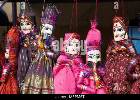 Les marionnettes traditionnelles. De ville juif, Kochi (Cochin) au Kerala, en Inde. Banque D'Images