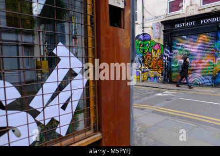 Peintures murales à Shoreditch, London, Royaume-Uni Banque D'Images