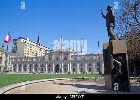 Le Palais de la Moneda, le palais présidentiel, à Santiago Banque D'Images