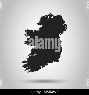 Irlande carte vectorielle. Icône noire sur fond blanc. Illustration de Vecteur