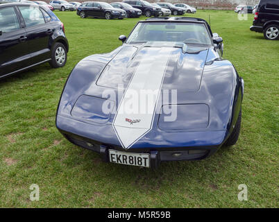 Un bleu foncé Chevrolet GMC Corvette Coupé, 1979, moteur 3500. Banque D'Images