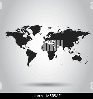 L'icône de carte du monde. Concept d'affaires carte du monde pictogramme. Vector illustration sur fond blanc. Illustration de Vecteur