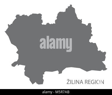 Carte de la région de Zilina, Slovaquie forme gris illustration Illustration de Vecteur