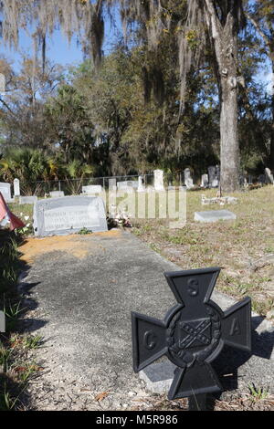 Vétéran de la guerre des confédérés, le cimetière historique Niveau rouge en perle Banque D'Images