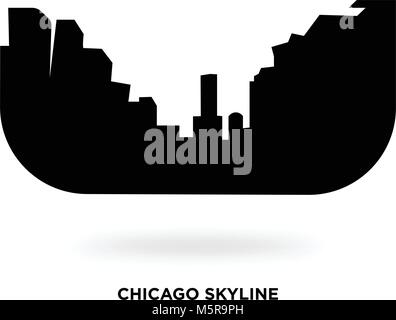 Chicago skyline silhouette Illustration de Vecteur