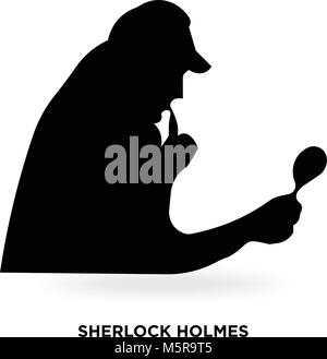 Silhouette de Sherlock Holmes Illustration de Vecteur