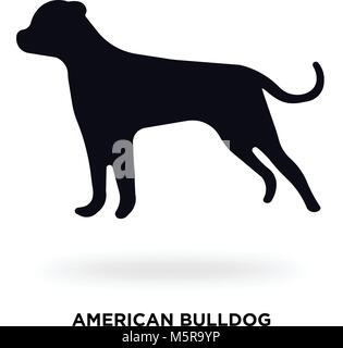 Silhouette bouledogue américain Illustration de Vecteur