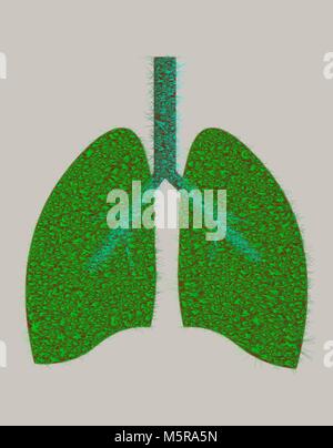 Les poumons de feuilles vertes. Concept d'économies d'énergie ou de l'affiche de la Journée mondiale de la tuberculose. Vector, oxygène pour la terre. 10eps Illustration de Vecteur