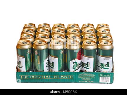 La bière Pilsner Urquell Banque D'Images