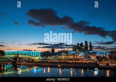 Nuit vioew panoramique de Moscou Banque D'Images