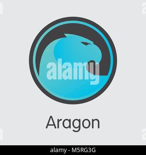 Aragon Cryptocurrency. Vector Icône ANT. Illustration de Vecteur