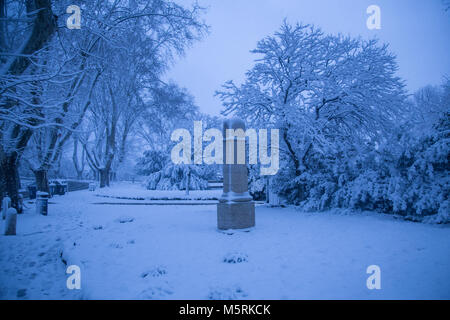 Rome, Italie. Feb 26, 2018. Neige à Rome sur la colline du Janicule, à l'aube. Crédit : Matteo Nardone/Pacific Press/Alamy Live News Banque D'Images