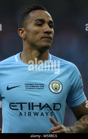 Le stade de Wembley, Londres, Royaume-Uni. Feb 25, 2018. Danilo (MC) à la finale de la Coupe du buffle - Arsenal v Manchester City, au stade de Wembley, Londres, le 25 février 2018. **Cette photo est pour un usage éditorial uniquement** Crédit : Paul Marriott/Alamy Live News Banque D'Images