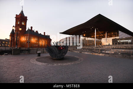 Le Senedd, accueil de l'Assemblée nationale du Pays de Galles à Cardiff Bay, Nouvelle-Galles du Sud. Banque D'Images