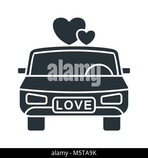 L'icône de limousine de mariage Illustration de Vecteur