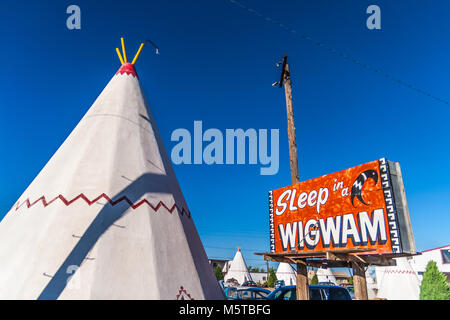 La célèbre Wigwam Motel le long de la route 66 situé à Holbrook, Arizona. Banque D'Images