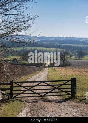 Pays de Marche dans le parc Godmersham, Kent, UK Banque D'Images