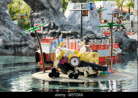 La superficie des terres dans Pirate Legoland Billund Resort a ouvert en 1968 à Billund, Danemark. 7 août 2015, est la plus grande attraction touristique au Danemark © Wojciech Banque D'Images